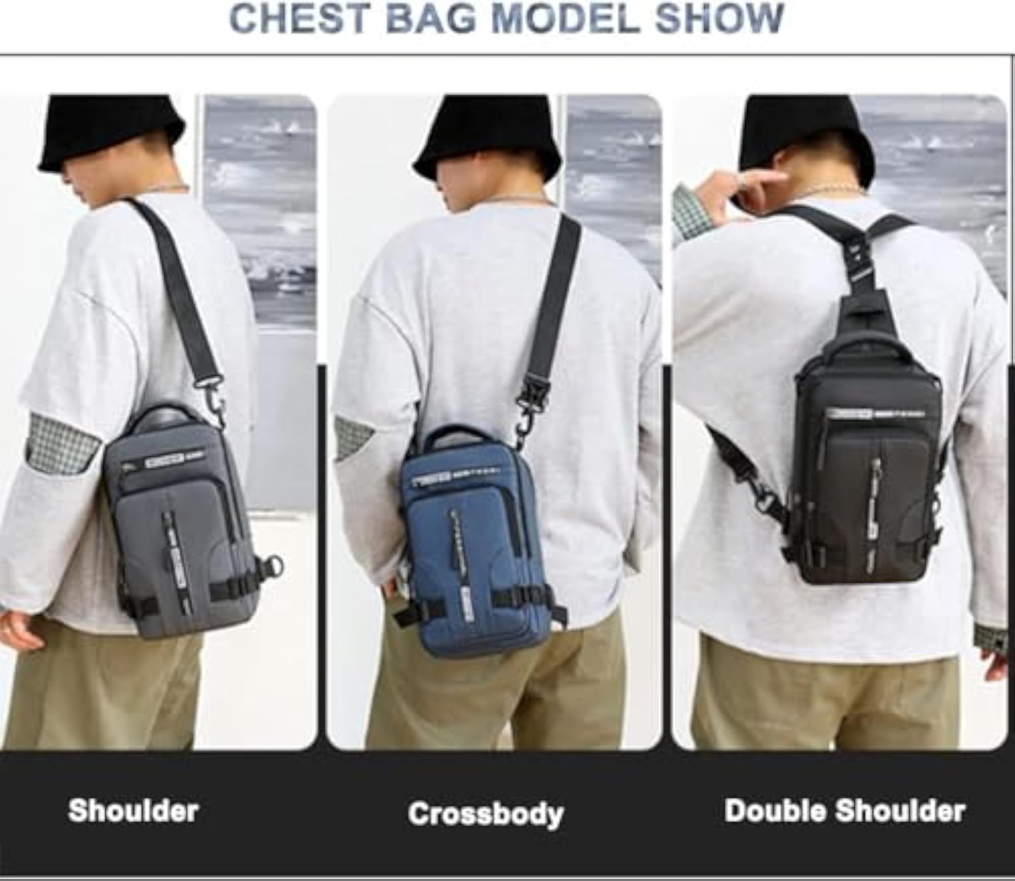 Slim Sling Bag for Men Small Cross Body Bag